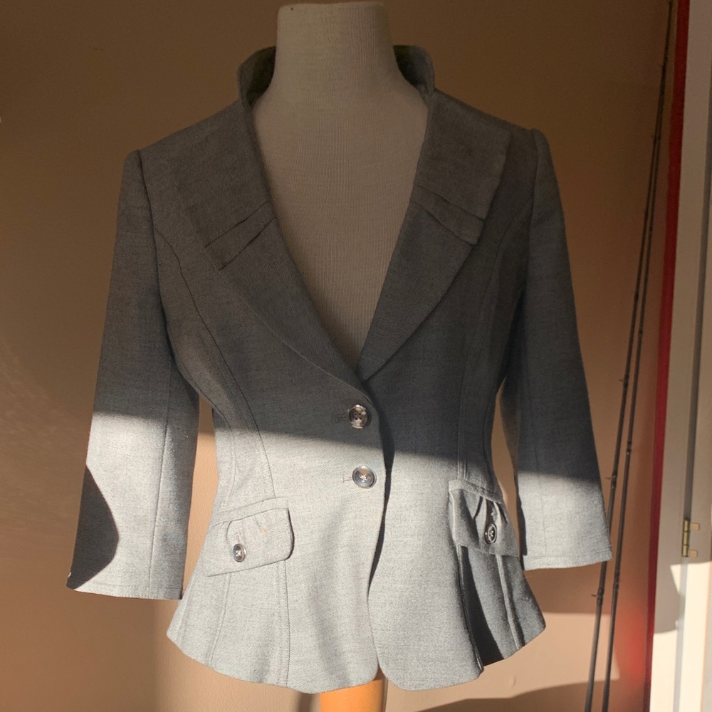 White House Black Market Silver Blazer